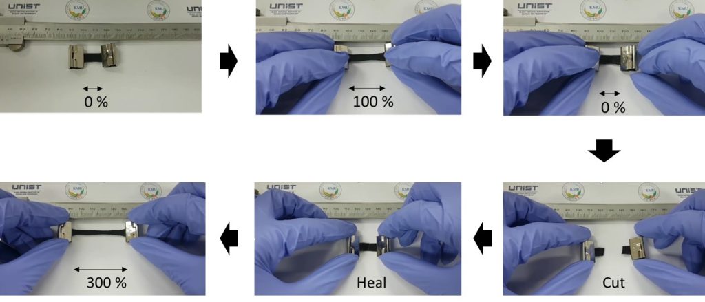 Intrinsically self-healable, stretchable thermoelectric materials