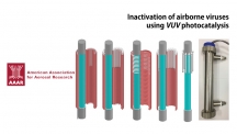 장재성 교수팀이 개발한 진공자외선(VUV) 공기청정기계의 모습. 초록색 기둥은 VUV 램프, 붉은 테두리가 오존을 제거하는 광촉매다. 연구팀은 공기 흐름을 실험해 VUV의 살균 효과와 오존 제거 기능을 확인했다.