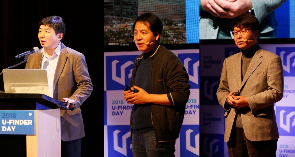 (왼쪽부터) 김병철 대표(클리노믹스), 석상일 교수(FES), 이명희 교수(사피엔반도체)가 각각 회사의 미래 전망에 대한 소개를 진행했다. | 사진: 김경채