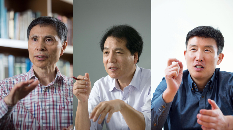 (왼쪽부터) 김광수, 석상일, 조재필 특훈교수가 역대 노벨과학상 수상자에 근접한 실적을 낸 과학자로 이름을 올렸다. | 사진: 안홍범