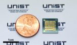 [대표사진] 전기수력학 프린팅으로 동전보다 작은 칩위에 36개의 전지를 직렬연결함
