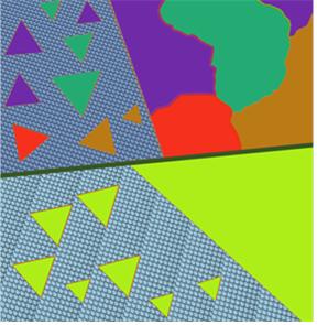 그림3. 기판 표면 모양에 따른 2차원 물질 합성 형태