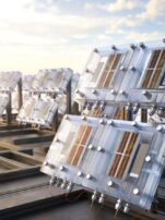 [연구그림2] 옥외에 설치된 태양광 수소 발생장치
