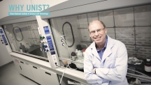 Distinguished Prof. Rodney S. Ruoff (School of Natural Science), posing in his lab at UNIST
