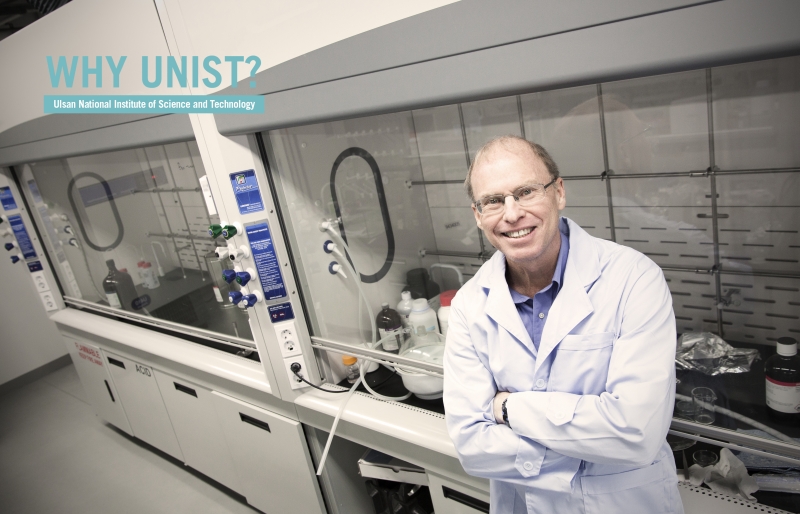 Distinguished Prof. Rodney S. Ruoff (School of Natural Science), posing in his lab at UNIST