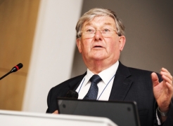 Prof. David Philips CBE (Past President of the Royal Society of Chemistry), delivering the welcome remark at the symposium on August 12, 2015.