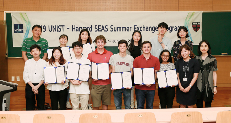 The 2019 UNIST-Harvard SEAS Summer Exchange Program Ended with Great Success!