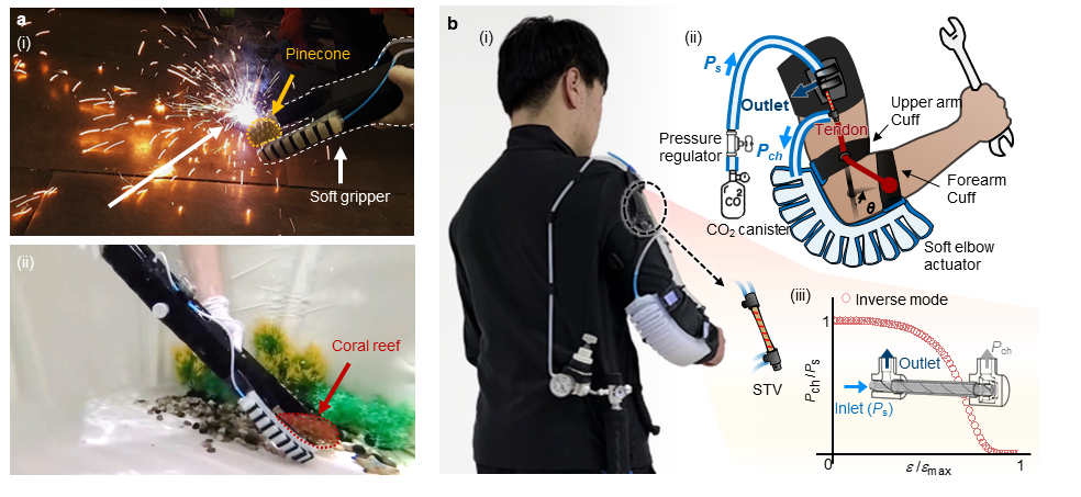 Untethered and electronics-free soft gripper and Overview of the soft exosuit