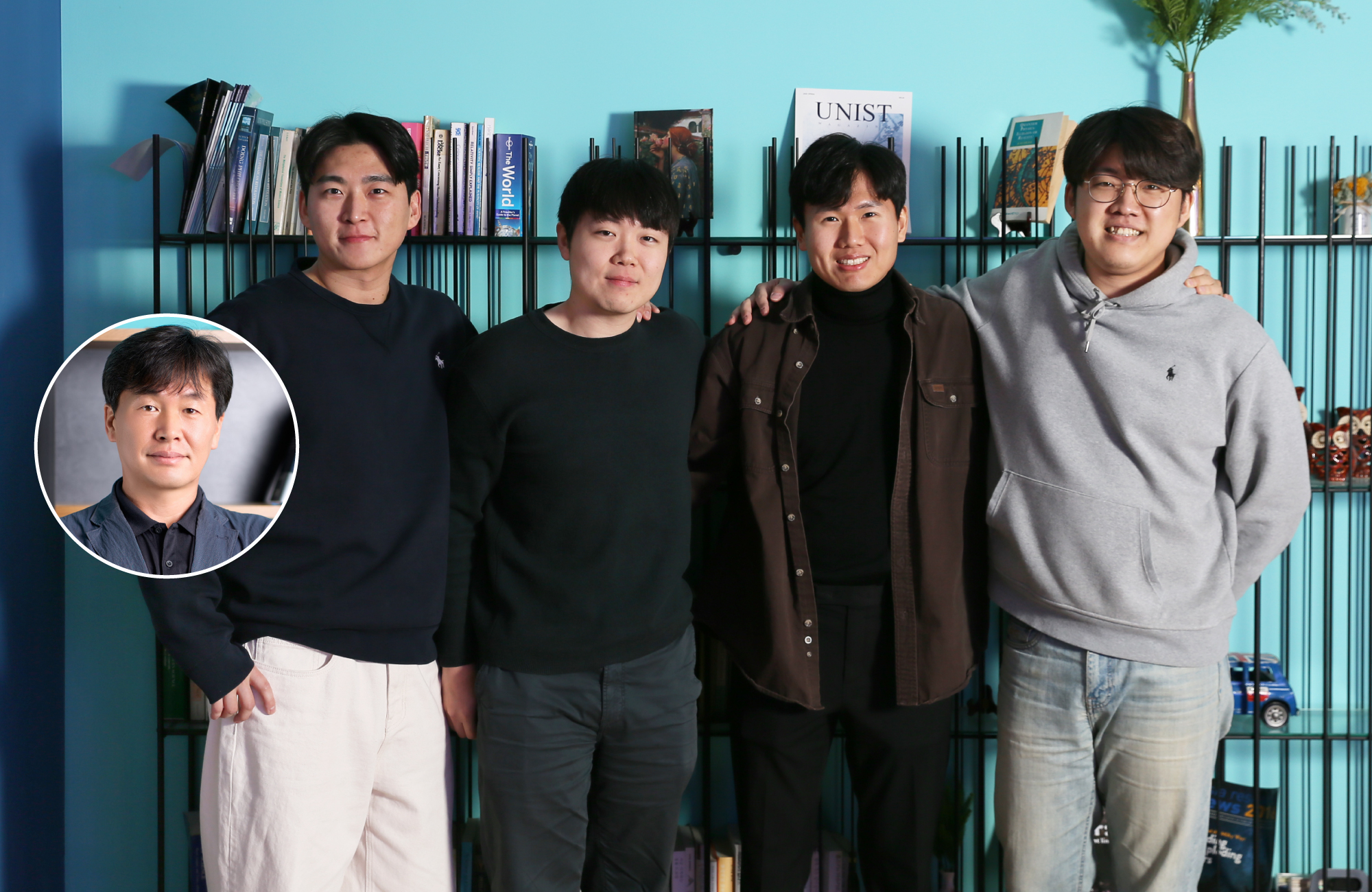 Professor Jae Joon Kim (Inside the circle) and his research team, including YouJang Pyeon (Second from the right). 