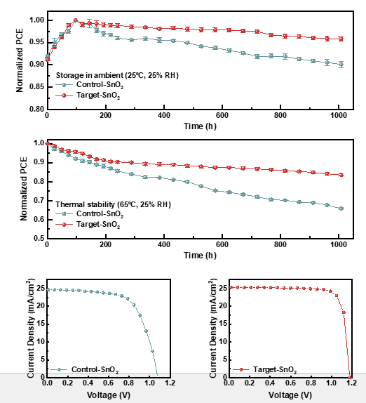 Storage stability of the PSCs tested in ambient condition