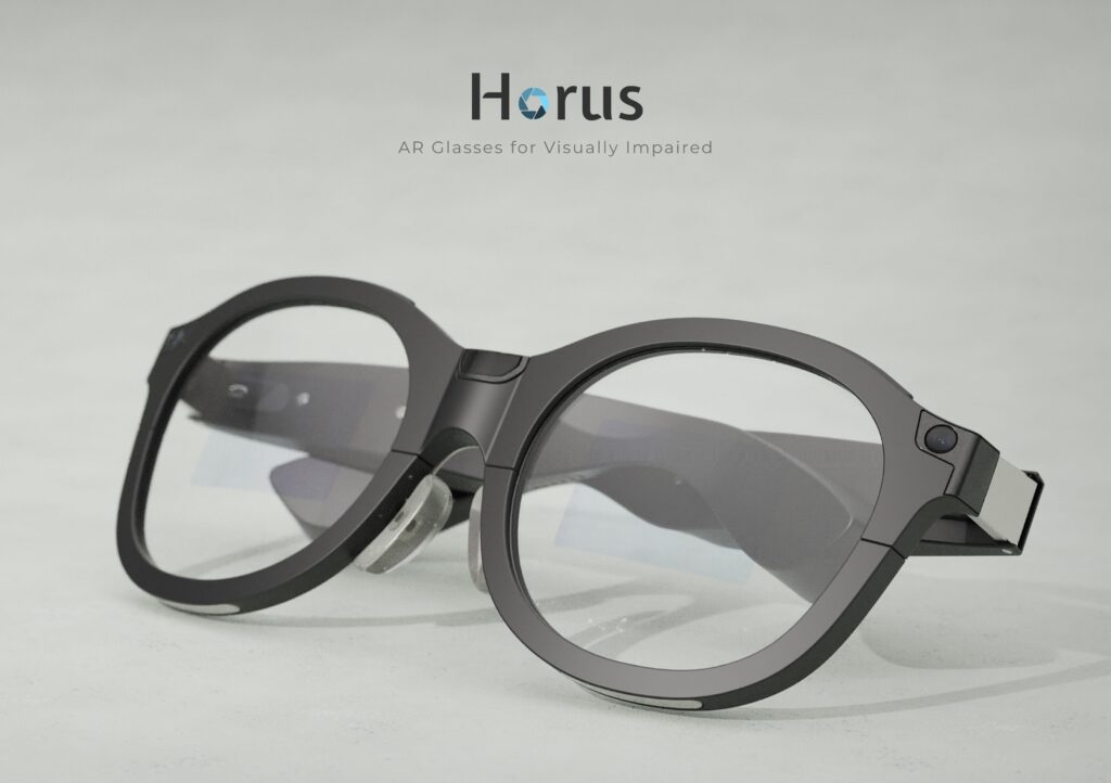 Horus, a head-mounted display (HMD) for the visually impaired.