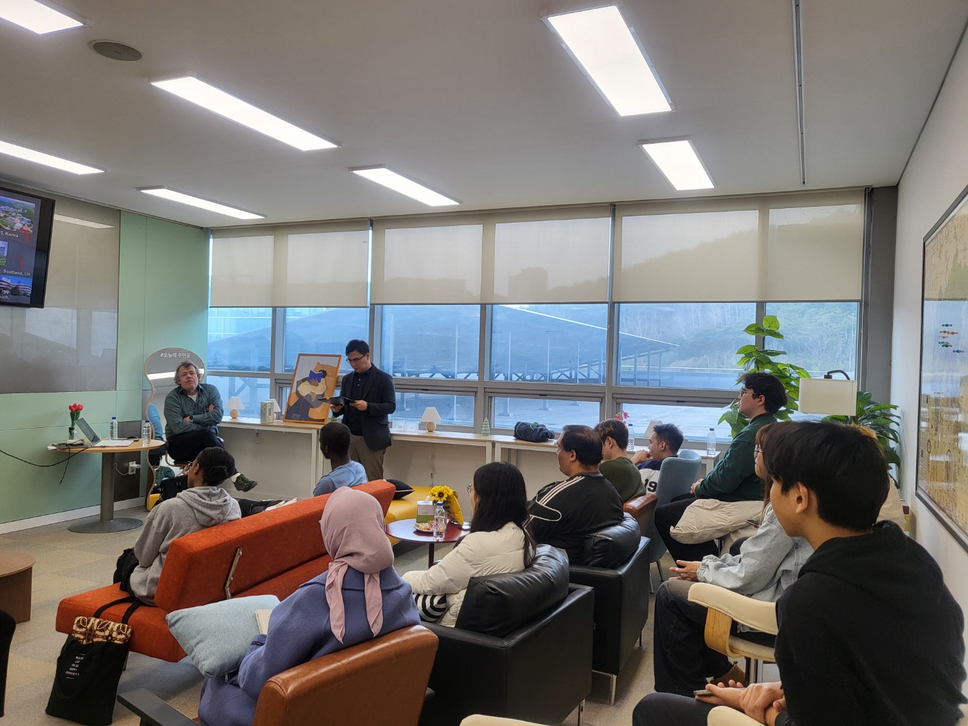 Professor Anton Gartner from the Graduate School of Health Science and Technology, answering questions during a Q&A with students.